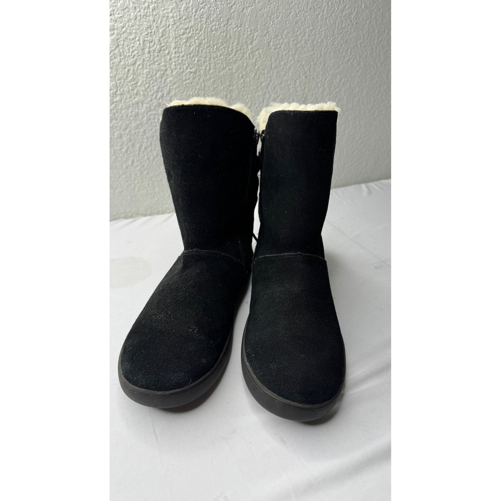 Koolaburra by UGG Womens Black Suede Fur Lined Lace Back Boots 1019361 Size 9